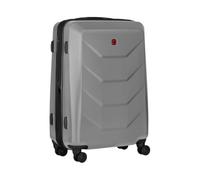 WENGER Prymo Medium Hartschalenkoffer mit 4 Rollen, Trolley, Mittelgroß, 59 (67) l, Sicherheitsschloss, Damen/Herren, Reisen Urlaub, Silber, 654116