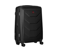 WENGER Prymo Medium Hartschalenkoffer mit 4 Rollen, Trolley, Mittelgroß, 59 (67) l, Sicherheitsschloss, Damen Herren, Reisen Urlaub, Schwarz, 612537