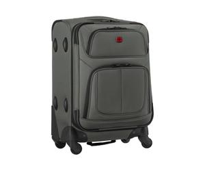 WENGER Sion Carry-On Weichschalenkoffer, Handgepäck, Trolley, 40 (45) l, Erweiterbar, Damen Herren, Reisen Urlaub, Grau, 653585