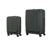 WENGER Skyon 2- teiliges Koffer-Set, Handgepäck + Reisekoffer Groß, Hartschale, Trolley, Laptop- und Tabletfach, Sicherheitsschloss, Anthrazit, 653570