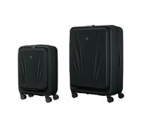 WENGER Skyon 2- teiliges Koffer-Set, Handgepäck + Reisekoffer Groß, Hartschale, Trolley, Laptop- und Tabletfach, Sicherheitsschloss, Schwarz, 653569