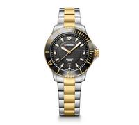 WENGER Unisex Armbanduhr Seaforce Small Ø 35 mm, Swiss Made, Analog Quarz, Wasserdicht bis 200 m, Edelstahl-Armband, Schwarz/Gold/Silber, 01.0621.113