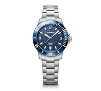 WENGER Unisex Armbanduhr Seaforce Small Ø 35 mm, Swiss Made, Analog Quarz, Wasserdicht bis 200 m, Edelstahl-Armband, Blau/Silber, 01.0621.111