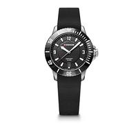 WENGER Unisex Armbanduhr Seaforce Small Ø 35 mm, Swiss Made, Analog Quarz, Wasserdicht, Silikon-Armband, Schwarz, 01.0621.110
