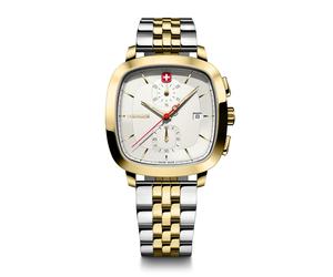 Wenger Vintage Classic Chrono Herrenuhr 40mm mit Chronographenfunktion Gold/Gold/Silber/gold