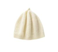 WENH Damen-Baskenmütze aus dickem Kaschmirgarn mit gedrehtem Blumenmuster, Dicker, kälteabweisender Zylinder aus britischem Kettenjacquard for Herbst und Winter(Beige)