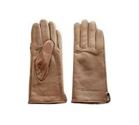 WENH Damen-Handschuhe aus Lammfell, warm gefüttert, mit Fleece-Futter, modisch, dünn, for Outdoor-Aktivitäten(Camel,7 1/2)