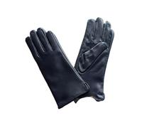 WENH Damen-Handschuhe aus Lammfell, warm gefüttert, mit Fleece-Futter, modisch, dünn, for Outdoor-Aktivitäten(Blue,7 1/2)