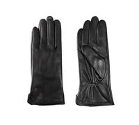 WENH Damen-Handschuhe aus Lammfell, warm gefüttert, mit Fleece-Futter, modisch, dünn, for Outdoor-Aktivitäten(Black,8 1/2)