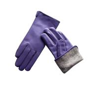 WENH Damen-Handschuhe aus Lammfell, warm gefüttert, mit Fleece-Futter, modisch, dünn, for Outdoor-Aktivitäten(Light purple,8 1/2)