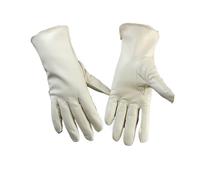 WENH Damen-Handschuhe aus Lammfell, warm gefüttert, mit Fleece-Futter, modisch, dünn, for Outdoor-Aktivitäten(Beige,7 1/2)