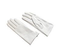 WENH Damen-Handschuhe aus Lammfell, warm gefüttert, mit Fleece-Futter, modisch, dünn, for Outdoor-Aktivitäten(White,7 1/2)