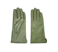WENH Damen-Handschuhe aus Lammfell, warm gefüttert, mit Fleece-Futter, modisch, dünn, for Outdoor-Aktivitäten(Pea green,7 1/2)