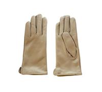 WENH Damen-Handschuhe aus Lammfell, warm gefüttert, mit Fleece-Futter, modisch, dünn, for Outdoor-Aktivitäten(Apricot,8 1/2)
