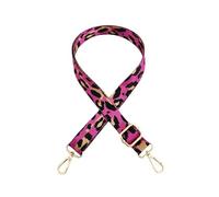 WENH Frauen 2,5 cm Schmaler Taschengurt Mode Bunte Leopard Schulter Crossbody Straps Zubehör Weibliche Verstellbare Taschen Gürtel(Rosered,Silver Buckle)
