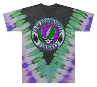 Wenjun Shop Unisex-Erwachsene Grateful Dead Excl Bolt SYF & Roses V Tie Dye T-Shirt, Grün - Brown Line, XX-Large