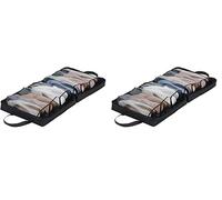 WENKO Schuhtasche Deep Black - Schuhbeutel, Polyethylen-Vinylacetat, 36.5 x 36.5 x 14.5 cm, Schwarz (Packung mit 2)