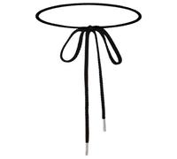 WENLOOY Damen und Mädchen, Boho-Gewebe, Baumwolle, geflochten, Taillengürtel, Wickelgürtel, Stoffgürtel für Kleid, Hosen, Boho Schwarz, 150cm/59", Belt width: 0.7cm/0.28"