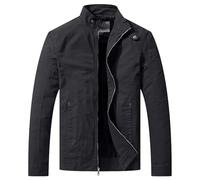 WenVen Herren Armee Jacken Übergangsjacke Bundeswehr Jacke Vintage Jacke Casual Jacke Jacke Business Oberbekleidung Baumwolljacke Frühlingsjacke Grau XL