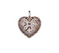 wenwendianzi Anhänger Liebe Herz Medaillon Mode Glam 925 Sterling Silber Schmuck Zubehör Seele Geschenk for Frau(Rose Gold)