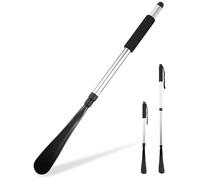 Wenxiaw Schuhanzieher Lang, Teleskopisch 55~80cm, Aluminiumlegierung, Telescopic Shoe Horn Ausziehbarer Schuhanzieher, Schuhlöffel Lang Mit Metall Griff, für Herren Damen Kinder Senioren