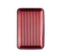 WENYOG Kartenetui Männer Aluminium Bank Karte Halter Blockieren Hard Case Brieftasche Solide(Red)