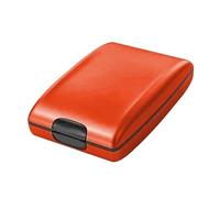 WENYOG Kartenetui Scanning Protect Holder Aluminium Metall Kunststoff Bankcard Blocking Hard Case Wallet Kreditkarte for Männer Frauen(Orange)