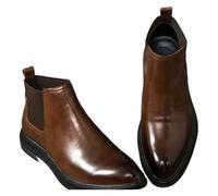 WEOKDFHA Chelsea Boots Für Herren Chelsea-Stiefel for Herren mit spitzer Zehenpartie in großer Größe(Brown,48(EU-49.5))