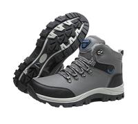 WEOKDFHA Herren-Schneestiefel High Top wasserdichte Sneakers Warme Plüsch-Kletterstiefel Plüsch-Freizeit-Multifunktions-Bergsteigerschuhe(Grey,45)