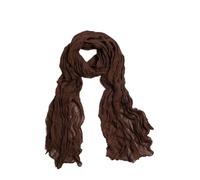 WEOKDFHA Schals Aus Baumwolle Und Leinen Baumwoll-Leinen-Schal for Damen, faltig, strukturiert, solide, lang, rechteckig, vielseitig(Dark coffee)