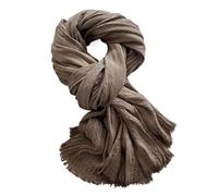 WEOKDFHA Schals Aus Baumwolle Und Leinen Baumwolle Leinen Männer Schal Herbst Winter Weiche Warme Halstuch Kurze Quaste Schals Casual Männlichen Zubehör Tücher(Khaki)