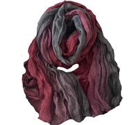 WEOKDFHA Schals Aus Baumwolle Und Leinen Schal Baumwolle Hanf 180x90cm Farbverlauf Herbst Winter Vielseitig Bedruckt Damen Lang Weich Trend Faltschal(Red)