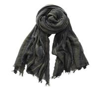 WEOKDFHA Schals Aus Baumwolle Und Leinen Schal Herbst Winter Männer Baumwolle Leinen Gestreiften Schals Warme Halstuch Pashmina Casual Männlichen Zubehör(Black)
