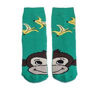 Weri Spezials Baby und Kinder Frotee Socken Thermo Socken Plüsch Socken für Jungen und Mädchen - mit verschiedenen Muster-und Farbvariationen. (31-34, Grün Affe)