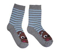 Weri Spezials Baby und Kinder Frotee Socken Thermo Socken Plüsch Socken für Jungen und Mädchen - mit verschiedenen Muster-und Farbvariationen. (31-34, Grau meliert Dog)