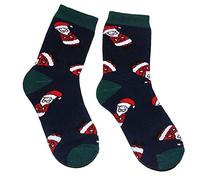 Weri Spezials Baby und Kinder Frottee Socken Thermo Socken Plüsch Socken für Jungen und Mädchen - mit verschiedenen Muster-und Farbvariationen. (35-38, Marine Weihnacht)