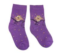 Weri Spezials Baby und Kinder Frottee Socken Thermo Socken Plüsch Socken für Jungen und Mädchen - mit verschiedenen Muster-und Farbvariationen. (19-22, Lila Eule)