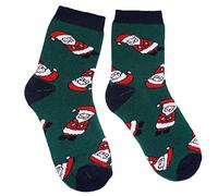 Weri Spezials Baby und Kinder Frottee Socken Thermo Socken Plüsch Socken für Jungen und Mädchen - mit verschiedenen Muster-und Farbvariationen. (35-38, Dunkelgrün Weihnacht)