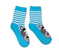 Weri Spezials Baby und Kinder Frottee Socken Thermo Socken Plüsch Socken für Jungen und Mädchen - mit verschiedenen Muster-und Farbvariationen. (31-34, Blau Pferd)
