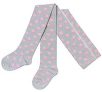 Weri Spezials Baby und Kinder Strumpfhose für Mädchen Baumwolle mit Punkten Muster (110-116, Grau+Rosa)