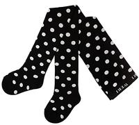 Weri Spezials Baby und Kinder Strumpfhose für Mädchen Baumwolle mit Punkten Muster (134-146, Schwarz+Weiß)