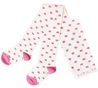 Weri Spezials Baby und Kinder Strumpfhose für Mädchen Baumwolle mit Punkten Muster (86-92, Creme+Rosa)