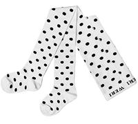 Weri Spezials Baby und Kinder Strumpfhose für Mädchen Baumwolle mit Punkten Muster (92-98, Creme+Schwarz)