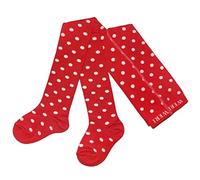 Weri Spezials Baby und Kinder Strumpfhose für Mädchen Baumwolle mit Punkten Muster (92-98, Rot+Weiß)