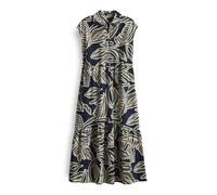 Opus Fashion Midikleid Werisa Tropical A-Linie mit Volantstufen Grün 40