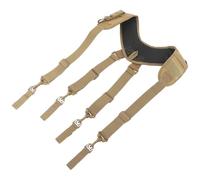 Werkzeuggürtel mit Hosenträgern, Gepolstert, Verstellbar für Männer | Nylon, Khaki, mit 4 Ringen und Clips, für Framer Taschen, Umbau und Holzarbeiten