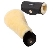 Werner Christ Lammfell Schuhputzhandschuh beidseitig aus Lammfell Glanzeffekt ideal für Schuhe und Stiefeln, Wollhöhe 30 mm, one Size, Farbe Natur