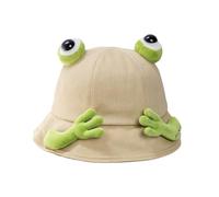 WERNZATT-Erwachsene Frühling Sommer Modelle Sonnenschirm Fischer Hut Cartoon Frosch Eimer Hut Frauen Einstellbar Sonnenhut (Khaki, One Size)