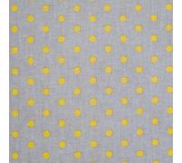 Werthers Stoffe Beschichteter Baumwollstoff Punkte Hellblau - 100% Baumwolle wasserdicht - Gelbe Punkte 0,5 cm - Abwaschbarer Stoff für Tischdecken, Taschen, Wickelunterlagen, & DIY Wachtstuch 0,5m