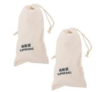 WESIEVYA 2 Stück Beutel mit Kordelzug für Hausschuhe aus Leichtem Gewebe Tragbare Aufbewahrungstasche für Reisen und Outdoor Praktische Staubschutztasche in Beige